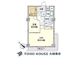 シャンボール第2築地 1LDKの間取図画像