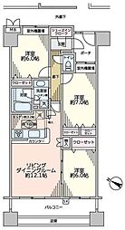 シーズガーデングリーンパティオ 3LDKの間取図画像
