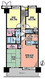 パークスクエア浦和埼大通り 3LDKの間取図画像