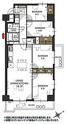 南浦和パークハイツ 4LDKの間取図画像