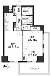 日神パレステージ大宮パルティール 2LDKの間取図画像