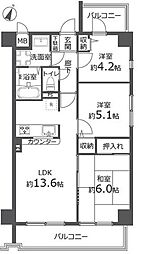 ウィンベルコーラス北与野 3LDKの間取図画像