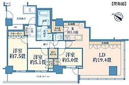 プラウドタワー石神井公園 3LDKの間取図画像