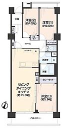 ルネ蕨2号館 3LDKの間取図画像