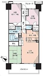 ローレルコート南浦和 3LDKの間取図画像