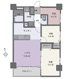 ヴィアーレタワー西川口 2LDKの間取図画像