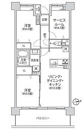 コスモ川口シティアベニュー 2SLDKの間取図画像