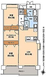 与野パーク・ホームズ 2SLDKの間取図画像