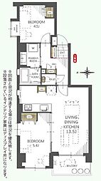 イーストコート 2LDKの間取図画像