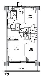 ドメイン越谷ツインヒルズ 2LDKの間取図画像