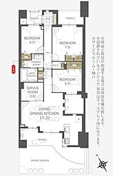 レクセルプラッツァせんげん台弐番館 3SLDKの間取図画像