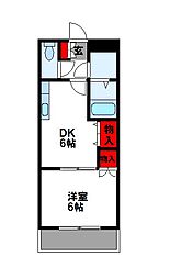 ストロベリーガーデン 1DKの間取図画像