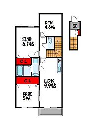 ソレイユ 2SLDKの間取図画像