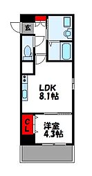 Forbis原町駅前 1LDKの間取図画像