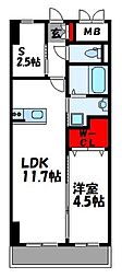 ロイズ空港東 1SLDKの間取図画像