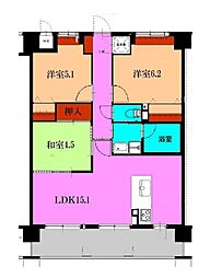 ニューガイア空港通り 3LDKの間取図画像