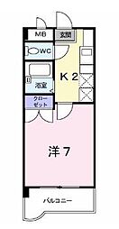 エスポワール粕屋 1Kの間取図画像