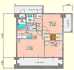 パークサイドスクエア2 2LDKの間取図画像