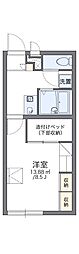 レオパレスリバーサイド 1Kの間取図画像