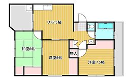 飯山マンション 3DKの間取図画像