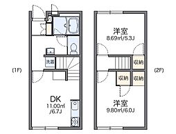 レオパレスアヴェニーレ皆生 2DKの間取図画像