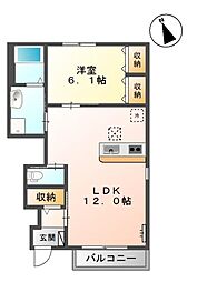 Ｆ・Ａ・Ｄ 1階1LDKの間取り