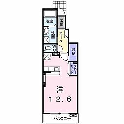 JR山陰本線 米子駅 バス23分 新開下車 徒歩3分の賃貸アパート 1階ワンルームの間取り