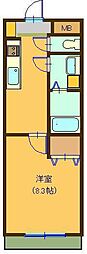 フェアリーコート博労町 1Kの間取図画像