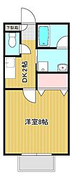 アバンウェル 1Kの間取図画像