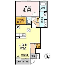 ライブコートB 1LDKの間取図画像