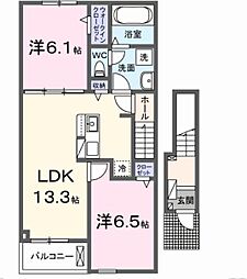 グラース・ソレイユ 2LDKの間取図画像