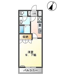 ベルメゾン 1Kの間取図画像