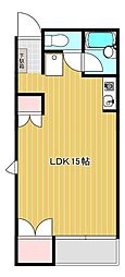 ディマンシェ・パル ワンルームの間取図画像