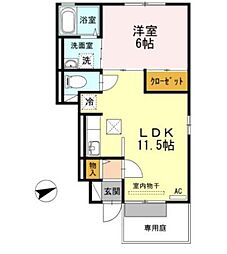 PureMaison 1LDKの間取図画像