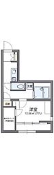 レオパレスコンフォート 2階1Kの間取り