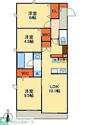 クレスト 2階3LDKの間取り