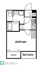 京成松戸線 上本郷駅 徒歩10分の賃貸アパート 1階1Kの間取り