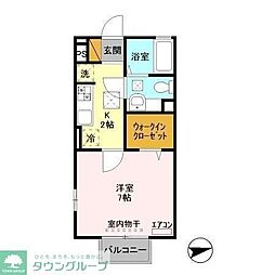 RYM壱番館 1階1Kの間取り