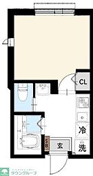 Sereno III（セレーノ III） 2階1Kの間取り