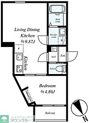 GRADUS八千代台VI 2階1LDKの間取り