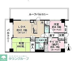 東武野田線 六実駅 徒歩3分の賃貸マンション 4階2SLDKの間取り