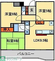薬園台ガーデンヒルズ 3階3LDKの間取り