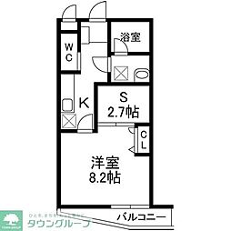 ＶＩＶＡＣＥ　VI 2階1SKの間取り