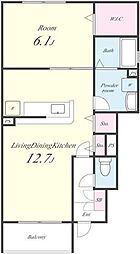 粋明館 1階1LDKの間取り
