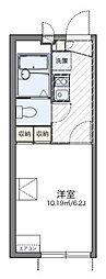 レオパレスシティーＥ 2階1Kの間取り