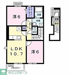 サンガーデン和泉　壱番館 2階2LDKの間取り