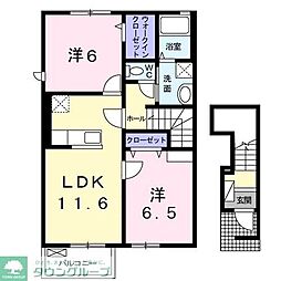 サンガーデン和泉　五番館 2階2LDKの間取り