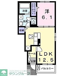 レガリア 1階1LDKの間取り