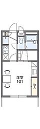 レオパレスキャピタルハイツ 1階1Kの間取り