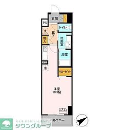 AKレジデンス本八幡 10階ワンルームの間取り